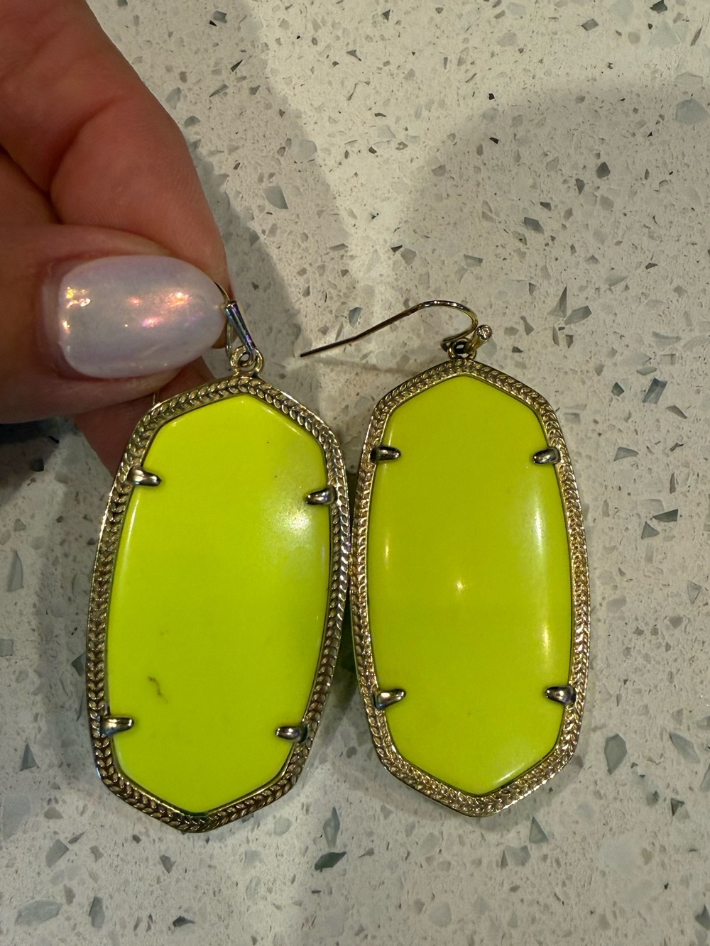 Kendra Scott Neon Yellow Gold-Trim Dangle Earrings